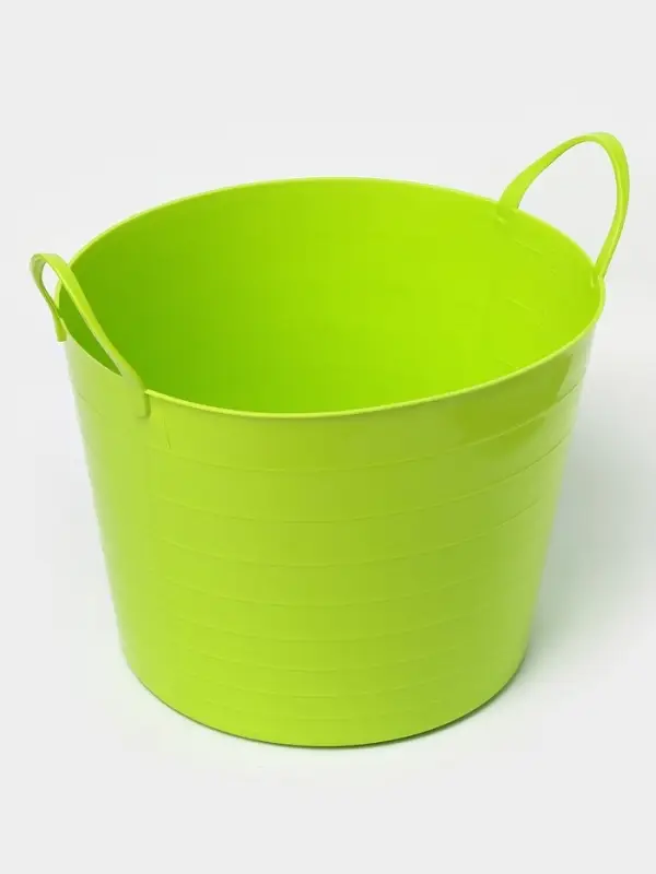 Корзина для белья мягкая, 27 л, d=37.5 см, h=30 см, ярко-зелёная