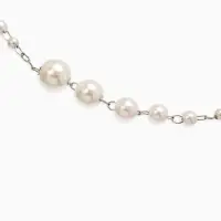 Бусы жемчужные, длинные, d=3.4, 5.6, 8.10, белые в серебре