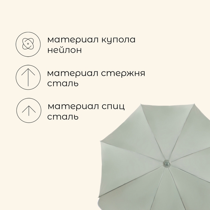 Зонт пляжный Maclay, с УФ-защитой, d=260 cм, h=240 см Зонт пляжный Maclay, с УФ-защитой, d=260 cм, h=240 см
