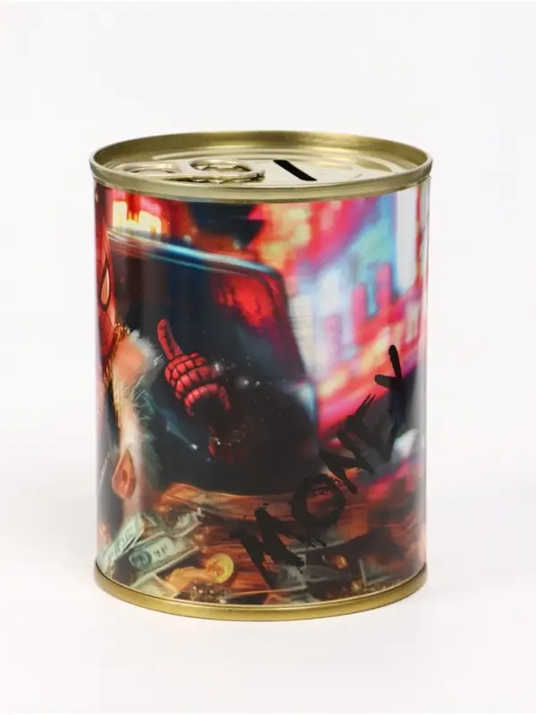 Копилка металлическая, 9.5 см×7.5 см×7.5 см, Человек-паук Копилка металлическая, 9.5 см×7.5 см×7.5 см, Человек-паук