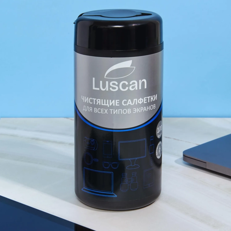 Салфетки д/экранов Luscan, туба, пов/пл, 100 шт, 130х150