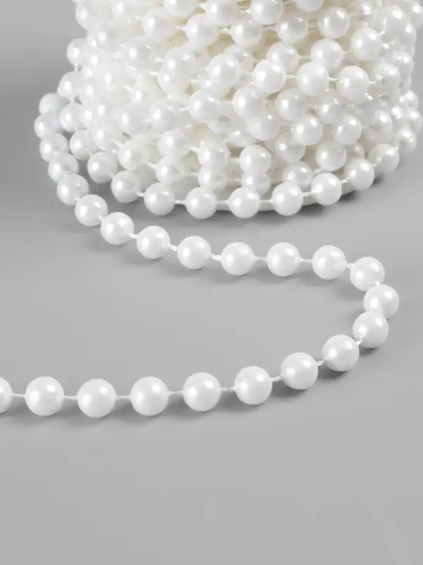 Жемчуг на нитях, круглый, 8 мм, 9&plusmn;1 м, белый