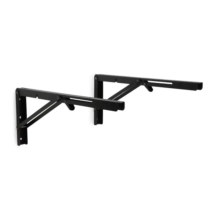 Кронштейн складной для столов и полок ТУНДРА, 2 шт., длина 450 мм, сталь черный