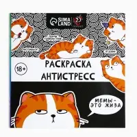 Раскраска-антистресс "Мемы - это жиза", 96 стр. 25х25 см.