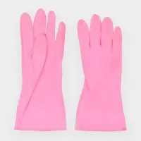 Перчатки хозяйственные с утеплителем Доляна, размер L, резиновые, розовые