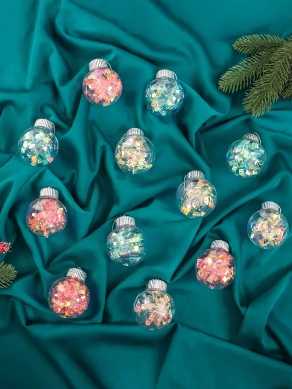 Ёлочные игрушки &laquo;Калейдоскоп&raquo; волна, шары новогодние, d=6 см, набор 12 шт., МИКС