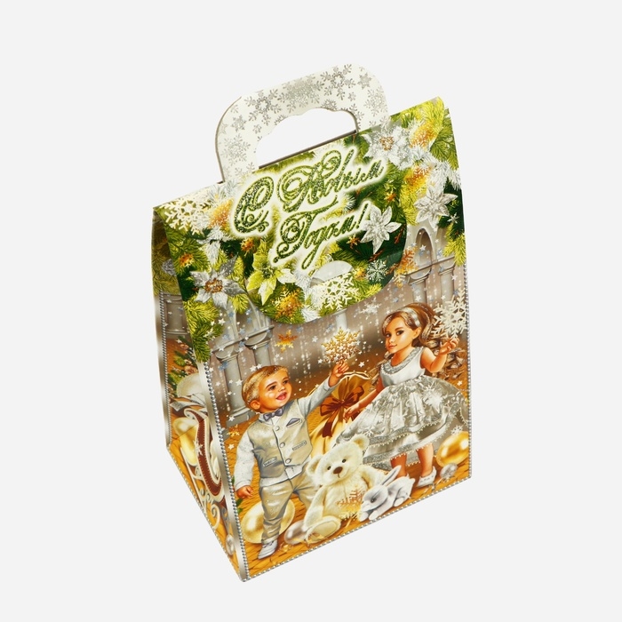 Новый год. Подарочная коробка новогодняя Сумочка мини Новый год. Подарочная коробка новогодняя Сумочка мини "Новогодний шарм" 140 x 100 x 223 см.