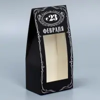 Коробка кондитерская складная, упаковка &laquo;23 февраля&raquo;, 9&times;19&times;6 см