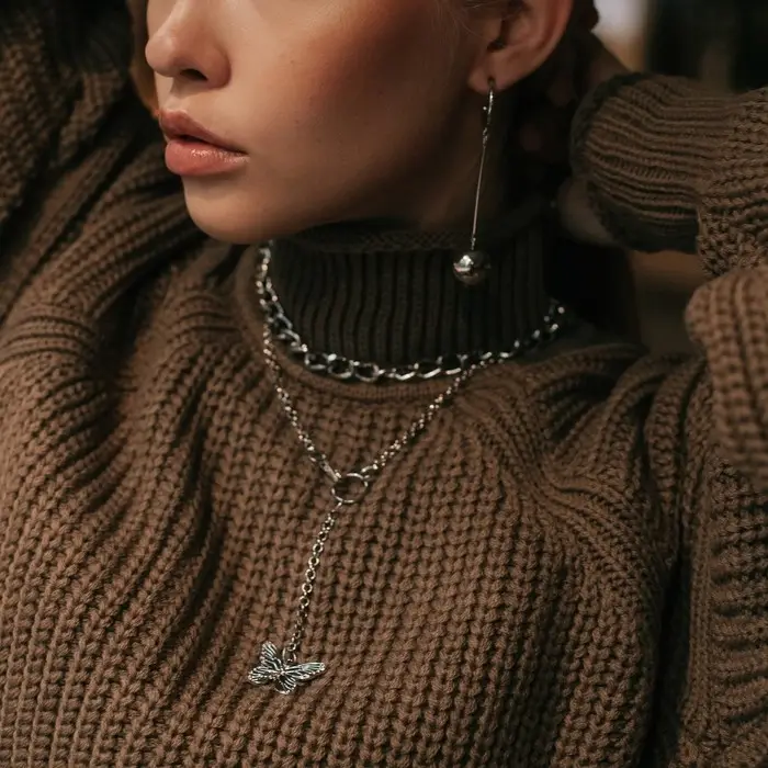 Кулон на цепочке «Бабочка», цвет серебро, 52 см Кулон на цепочке «Бабочка», цвет серебро, 52 см