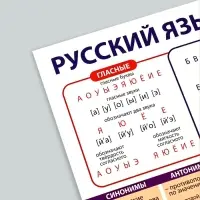 Набор обучающих плакатов &laquo;Русский язык, математика и английский язык 1-4 класс&raquo; 3 в 1, А3