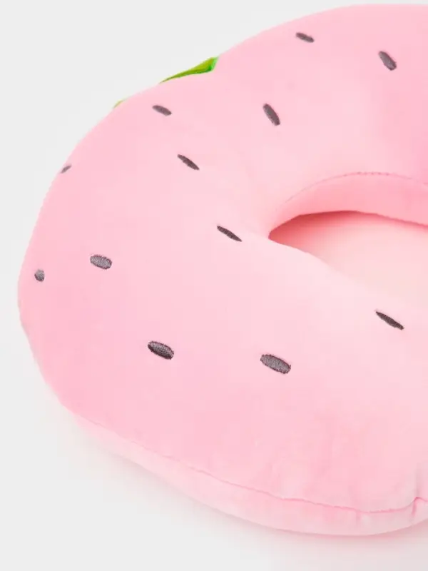 Мягкая игрушка - антистресс подголовник "Клубничка" с маской для сна