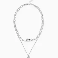 Кулон &laquo;Цепь&raquo;, фламинго, цвет серебро