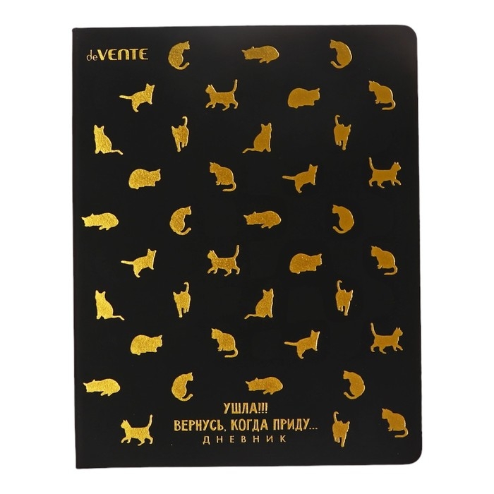 Дневник универсальный для 1-11 класса "Ушла! Вернусь, когда приду", твёрдая обложка, искусственная кожа, тиснение фольгой, ляссе, 80 г/м2