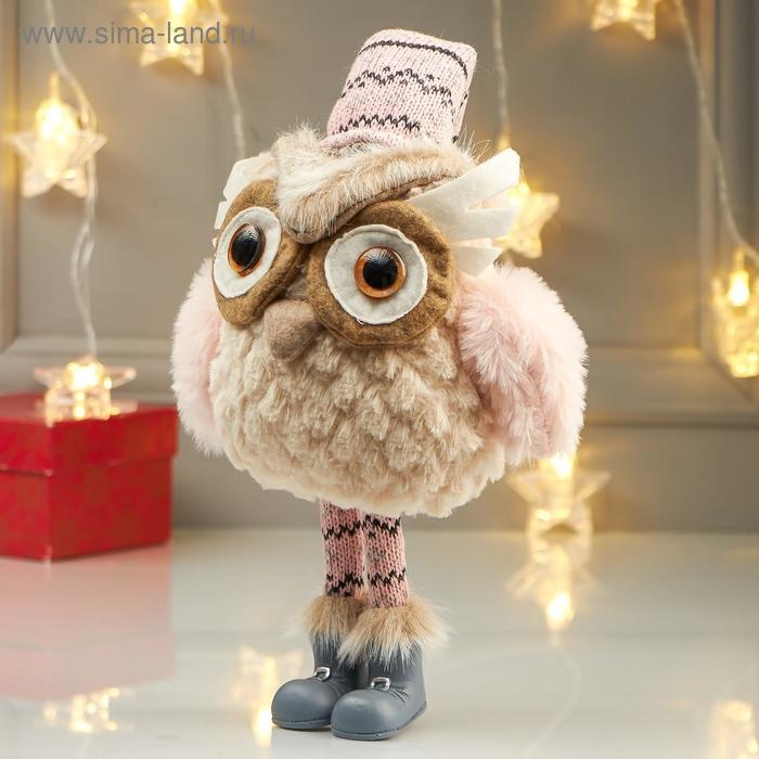 Кукла интерьерная Кукла интерьерная "Совушка в розовом колпаке и в гетрах" 40х10х18 см