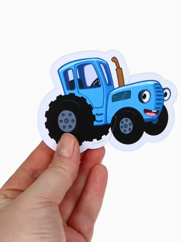 Мягкие пазлы для ванны Мягкие пазлы для ванны "Животные", Синий трактор