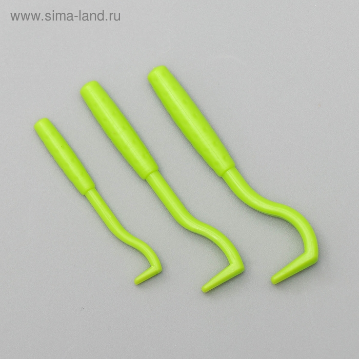 Набор выкручивателей для клещей, 3 размера, зелёные Набор выкручивателей для клещей, 3 размера, зелёные