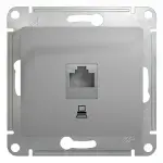 GLOSSA Розетка компьютерная RJ45 категория 5е в рамку алюминий