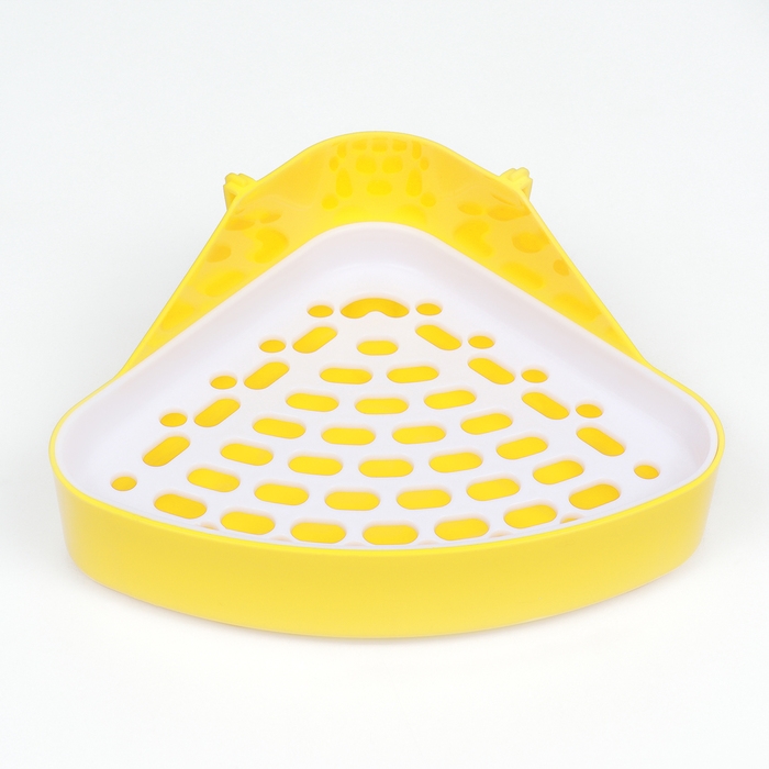 Туалет угловой для кроликов и хорьков, 24 х 18 х 11 см, жёлтый Туалет угловой для кроликов и хорьков, 24 х 18 х 11 см, жёлтый