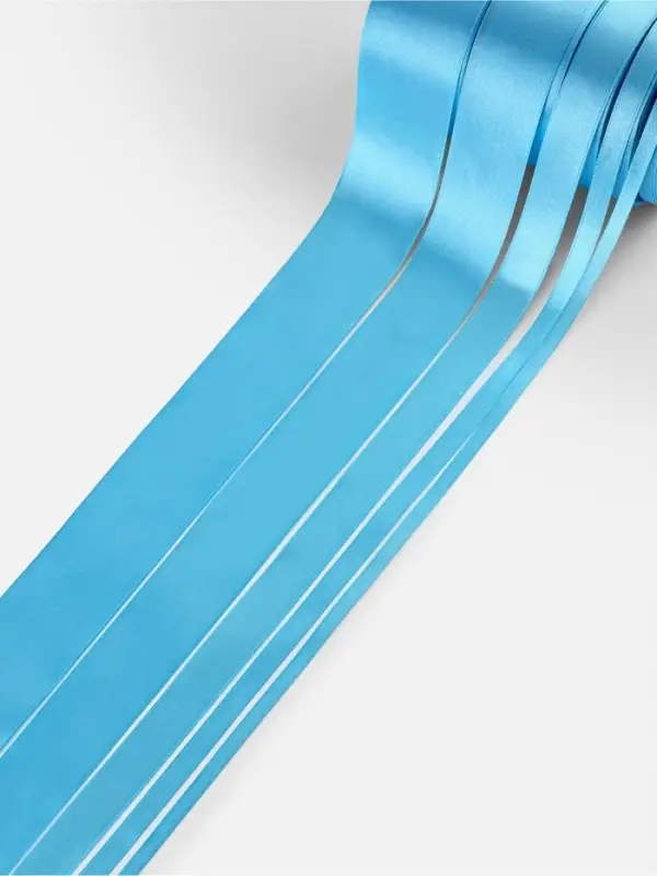 Набор атласных лент, 5 шт., 6/10/20/40/50 мм, 23&plusmn;1 м, голубой