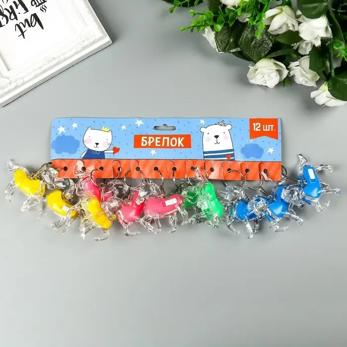 Фонарик брелок для ключей на кольце «Единорог», мигает, 6×2×6.5 см, МИКС Фонарик брелок для ключей на кольце «Единорог», мигает, 6×2×6.5 см, МИКС