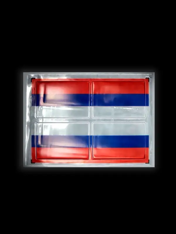 Светоотражающие наклейки &laquo;Флаг России&raquo;, 6.4&times;4.4 см, 4 шт. на листе, триколор