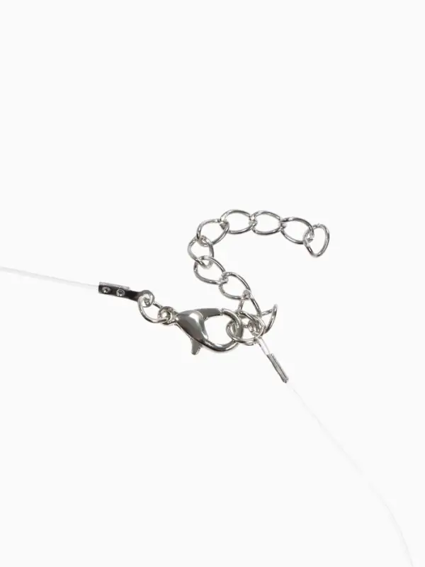 Кулон на леске &laquo;Счастье ждёт тебя&raquo;, крупная бусина, белый в серебре, 30 см