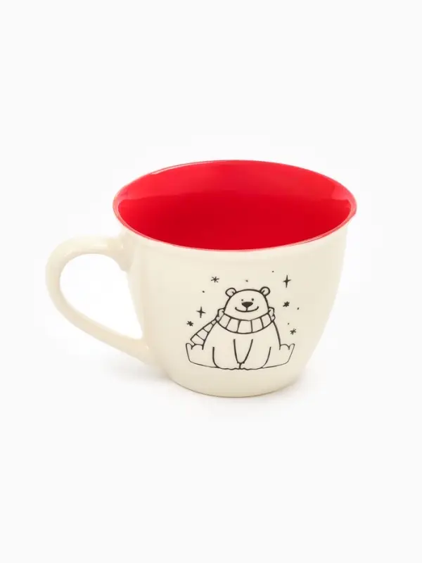 Кружка чайная керамическая «Мишка», 500 мл, ручная работа