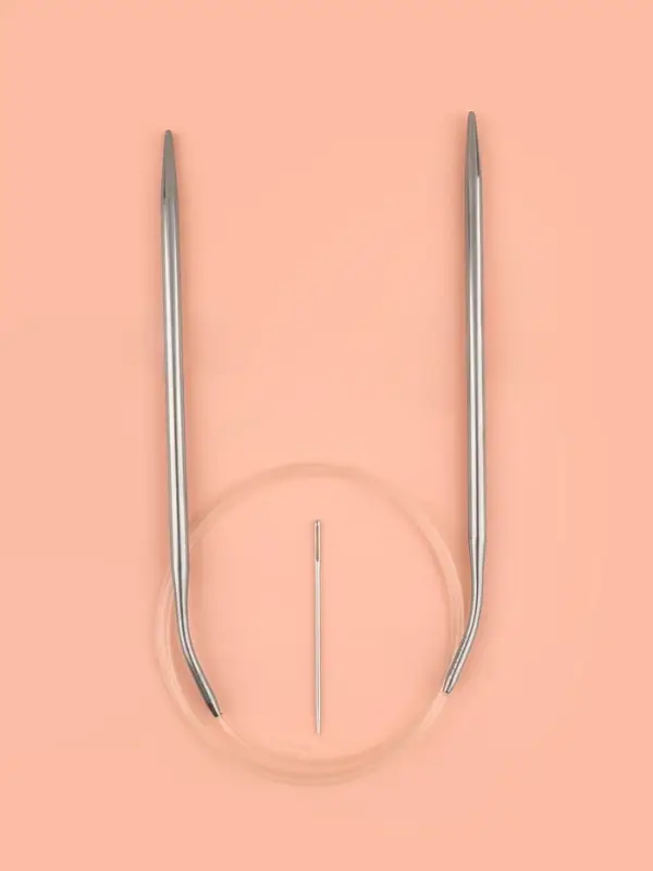 Спицы круговые, для вязания, с пластиковой леской, d=4.5 мм, 14/80 см, с иглой Спицы круговые, для вязания, с пластиковой леской, d=4.5 мм, 14/80 см, с иглой