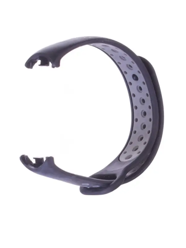 Ремешок для фитнес-браслета Mi Band 8/9 Luazon, с перфорацией, чёрный, серый