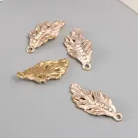 Декор для творчества металл, стразы "Пальмовый лист" 3х1,5 см