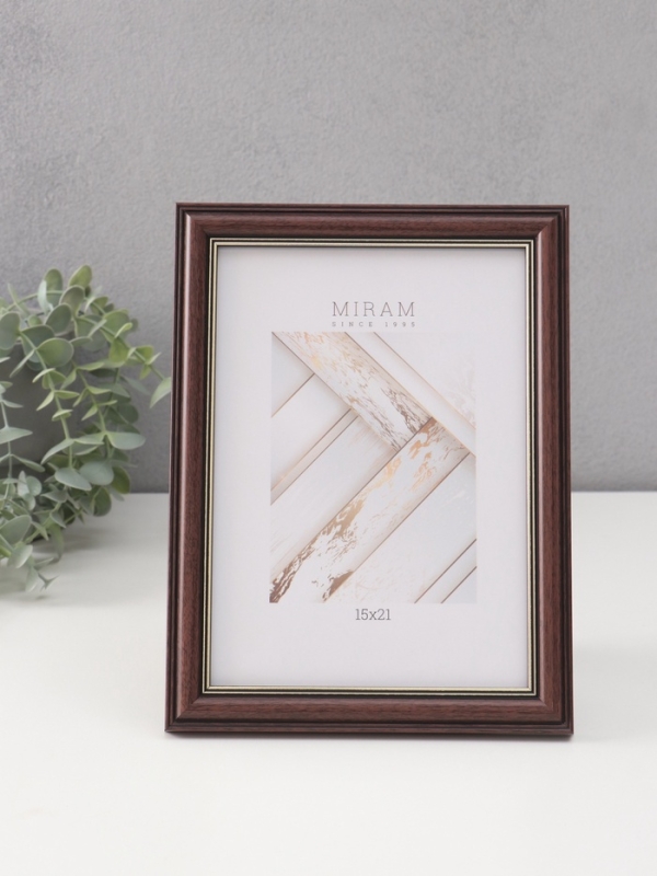 Фоторамка пластик Фоторамка пластик "МИРАМ" 15х21 см, коричневый