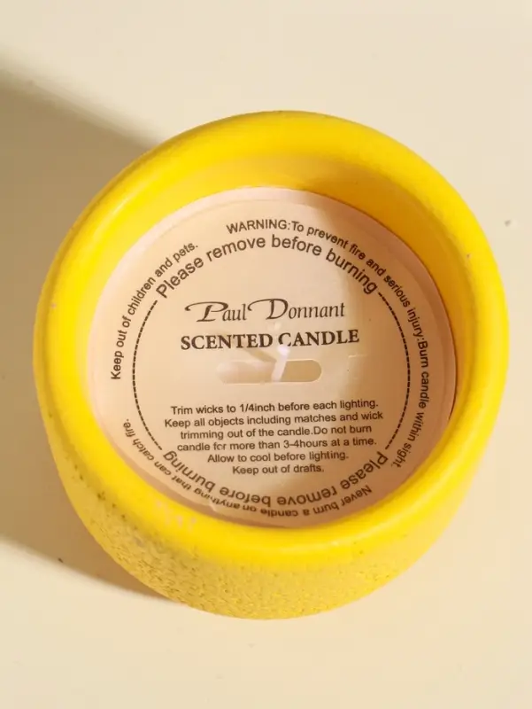 Свеча в подсвечнике вулканическом &laquo;Изгиб&raquo;, жёлтая, 8.3&times;8.5&times;7 см