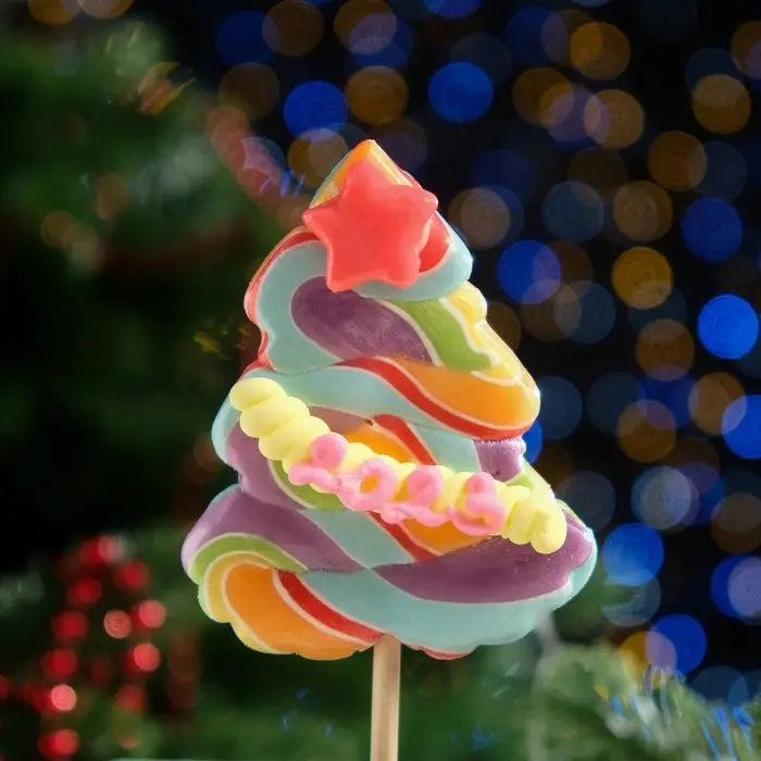 Карамель на палочке «Елочка лолли», радуга, 55 г Карамель на палочке «Елочка лолли», радуга, 55 г