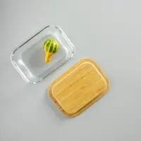 VETTA Контейнер для продуктов 600мл, крышка бамбук, жаропрочное стекло