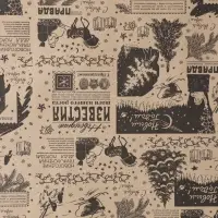 Бумага упаковочная крафт, "Новогодняя газета", на буром 75гр/м² 0,7 х 10 м