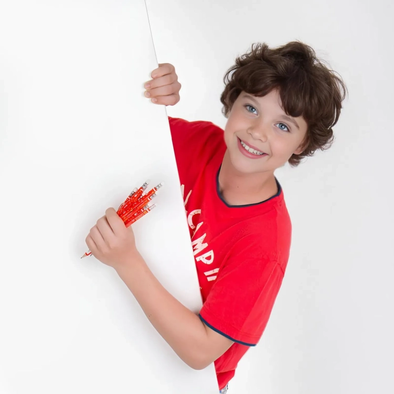 Карандаш чернографитный Kores трехгранный HB с ластиком и таблицей умножени