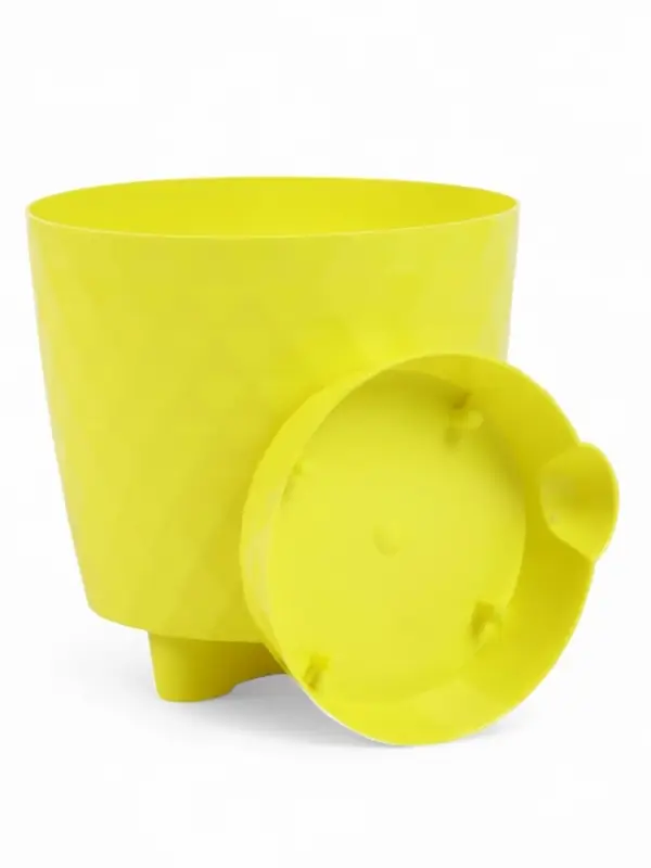 Кашпо с прикорневым поливом "Румба" 1,5 л, D14 см, h-14,5 см, цвет лимон