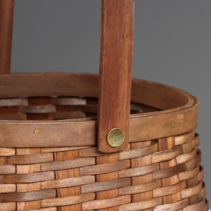 Корзина плетеная (секвойя), 17,5x15x11,5/23,5 см, 1 шт., коричневый Корзина плетеная (секвойя), 17,5x15x11,5/23,5 см, 1 шт., коричневый