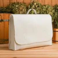 Портфель для бани и сауны, белый, войлок
