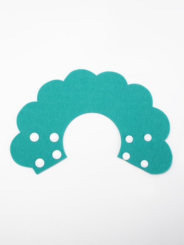 Ветеринарный воротник из фетра  Ветеринарный воротник из фетра "Ромашка", размер M, ярко-бирюзовый