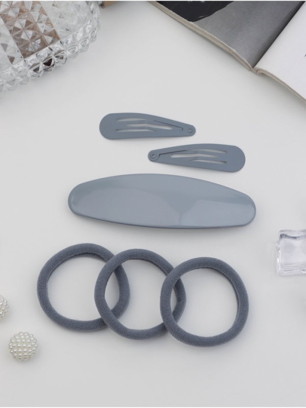 Набор для волос Набор для волос "Авиталь" (3 резинки 6 см, заколка-автомат 9 см, 2 невидимки 4,5 см) серый 1069156