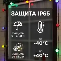 Гирлянда &laquo;Белт-лайт&raquo; 50 м, IP65, 2 Вт, тёмная каучуковая нить, шаг 20 см, Е27 (без ламп), 220 В