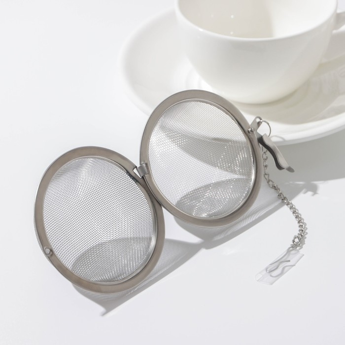 Ситечко для чая Доляна, d=7 см, нержавеющая сталь, цвет серебристый Ситечко для чая Доляна, d=7 см, нержавеющая сталь, цвет серебристый