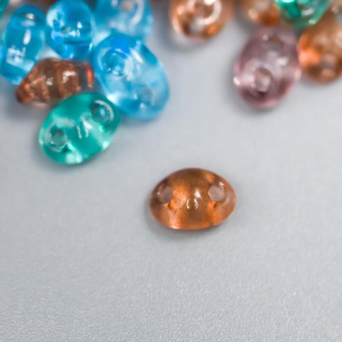 Бисер Чехия  Бисер Чехия "GAMMA" 2.5 x 5 мм  25 г  1-й сорт №30 коричнево-голубой/прозрачный