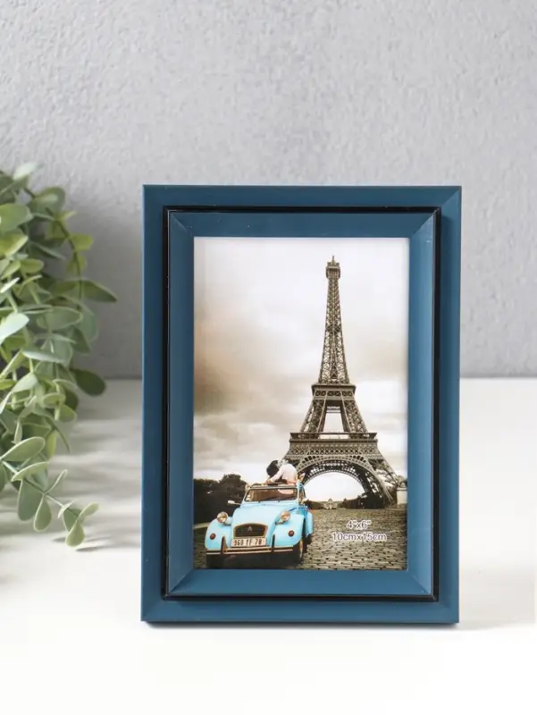 Фоторамка пластик 10х15 см "Остин" иссиня-чёрный 18,5х13,5х1,5 см