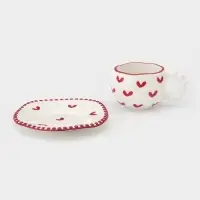 Чайная пара "Сердца" блюдце 16х1,5 см, чашка  13х10х7 см