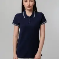 Рубашка поло женская Virma Stripes lady, темно-синяя, размер L