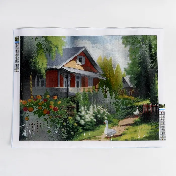 Алмазная вышивка полное заполнение "Дом в деревне", 30*40 см, на холсте