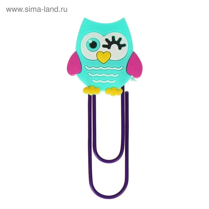 Закладка-скрепка большая «Сова», 11 см, МИКС