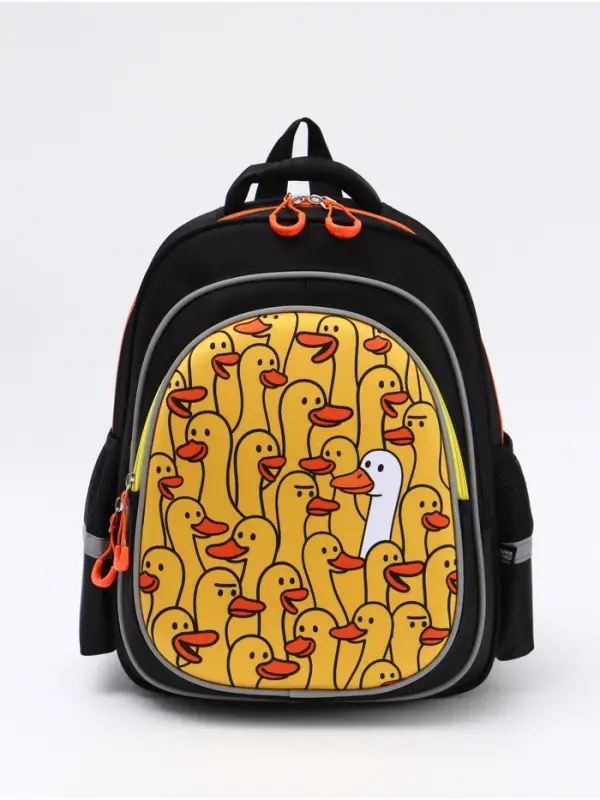 Ранец с эргономичной спинкой 3 отделения, средний "Гуси"